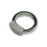 Pavé Diamond Sliding Element Ring, 18K White Gold