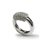 Pavé Diamond Sliding Element Ring, 18K White Gold