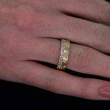 Flush Set Diamond Ring, 14K Yellow Gold