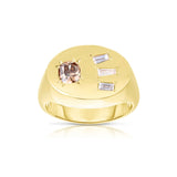 Signet Style Diamond Ring, 14K Yellow Gold