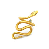 Snake Design Diamond Ring, 14K Yellow Gold