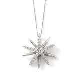 Diamond Star Pendant, 14K White Gold