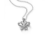 Petite Butterfly Pendant, Diamond Accent, 14K White Gold