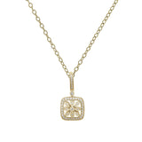 Floral Diamond Pendant, 14K Yellow Gold