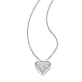 Pavé Diamond Heart Pendant, .20 Carat, 14K White Gold