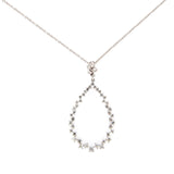 Open Pear Shape Diamond Drop Pendant, 14K White Gold