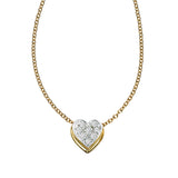 Pavé Diamond Floating Heart Pendant, 14 Karat Gold