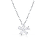 Diamond Flower Pendant, .55 Carat, 14K White Gold
