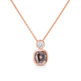 Bezel Set Fancy Brown Diamond Pendant, 14K Rose Gold