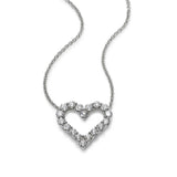 Open Diamond Heart Necklace, .60 Carat, 14K White Gold