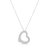 Pavé Heart Diamond Slider Pendant, 14K White Gold