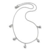 Teardrop Design Diamond Necklace, 16 Inch, 14K White Gold