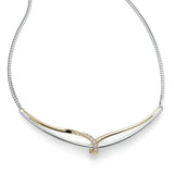 Modern Diamond and White and Yellow Gold Necklace