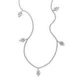 Marquise Dangle Diamond Necklace, 18 Inches, 14K White Gold