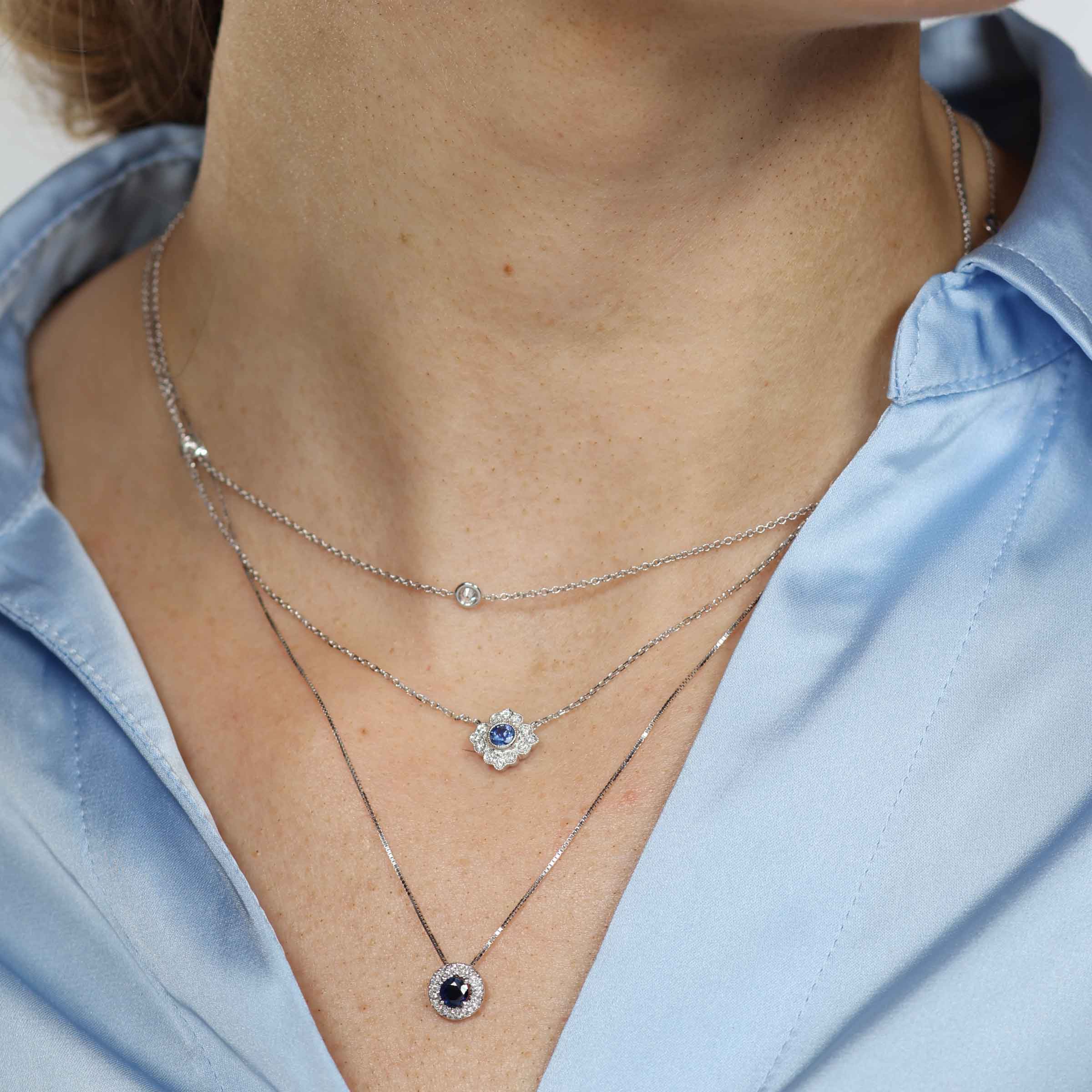Diamond Necklace / 14k Gold Diamond Necklace / Diamond Solitaire Pendant / Floating  Diamond Necklace / Minimalist Diamond Necklace - Etsy