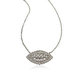 Vintage Design Diamond Necklace, 14K White Gold