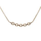 Square Link Diamond Necklace, 14K Yellow Gold
