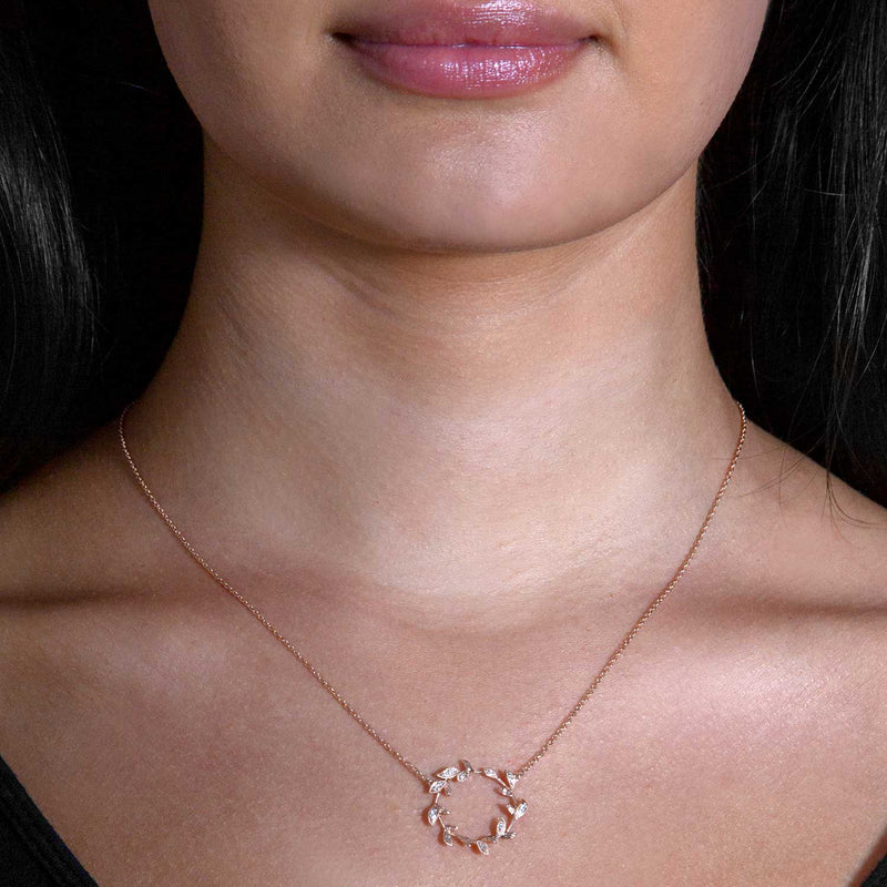 Diamond Wreath Necklace, 14K Rose Gold  Diamond Stores Long Island –  Fortunoff Fine Jewelry