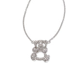 Diamond Bear Necklace, 18K White Gold