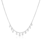 Diamond Drop Necklace, 1.40 Carats, 14K White Gold