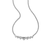 Heart Bar Necklace with Diamond Accent, 14K White Gold