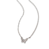 Pavé Diamond Butterfly Necklace, 14K White Gold