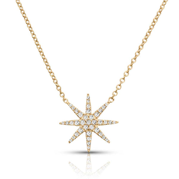 Diamond Star Necklace, 14K Yellow Gold | Long Island Jewelers ...
