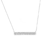 Double Row Diamond Bar Necklace, 14K White Gold