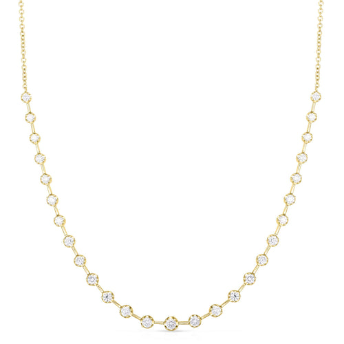 Prong Set Diamond Necklace, 1.00 Carat Total, 14K Yellow Gold