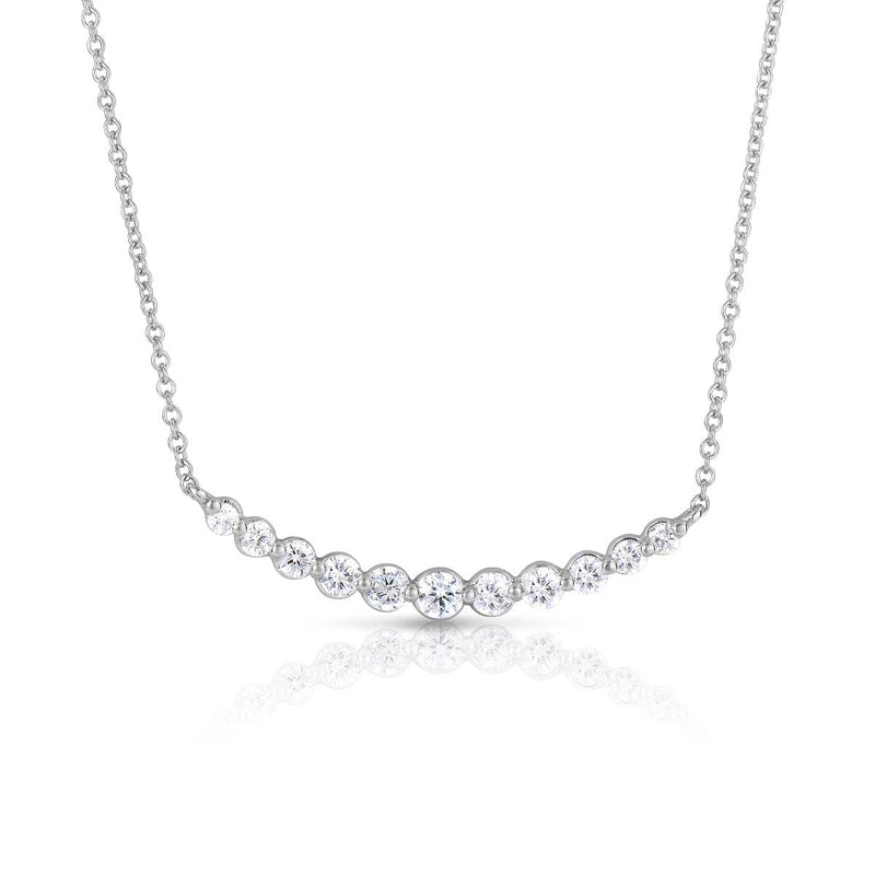 Diamond Arc Necklace, .51 Carat Total, 14K White Gold