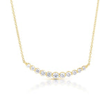 Diamond Arc Necklace, 1 Carat Total, 14K Yellow Gold