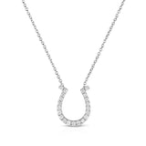 Diamond Horseshoe Necklace, 14K White Gold