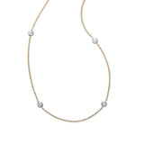 Bezel Set Diamond Necklace, .25 Carat Total, 14 Karat Gold