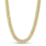 Pavé Diamonds Heavy Link Chain Necklace, 14K Yellow Gold