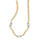 Paperclip Chain with Diamond Links, 14 Karat Gold