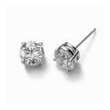 Diamond Stud Earrings, 2.03 Carats Total, G/H-SI2, 14K White Gold