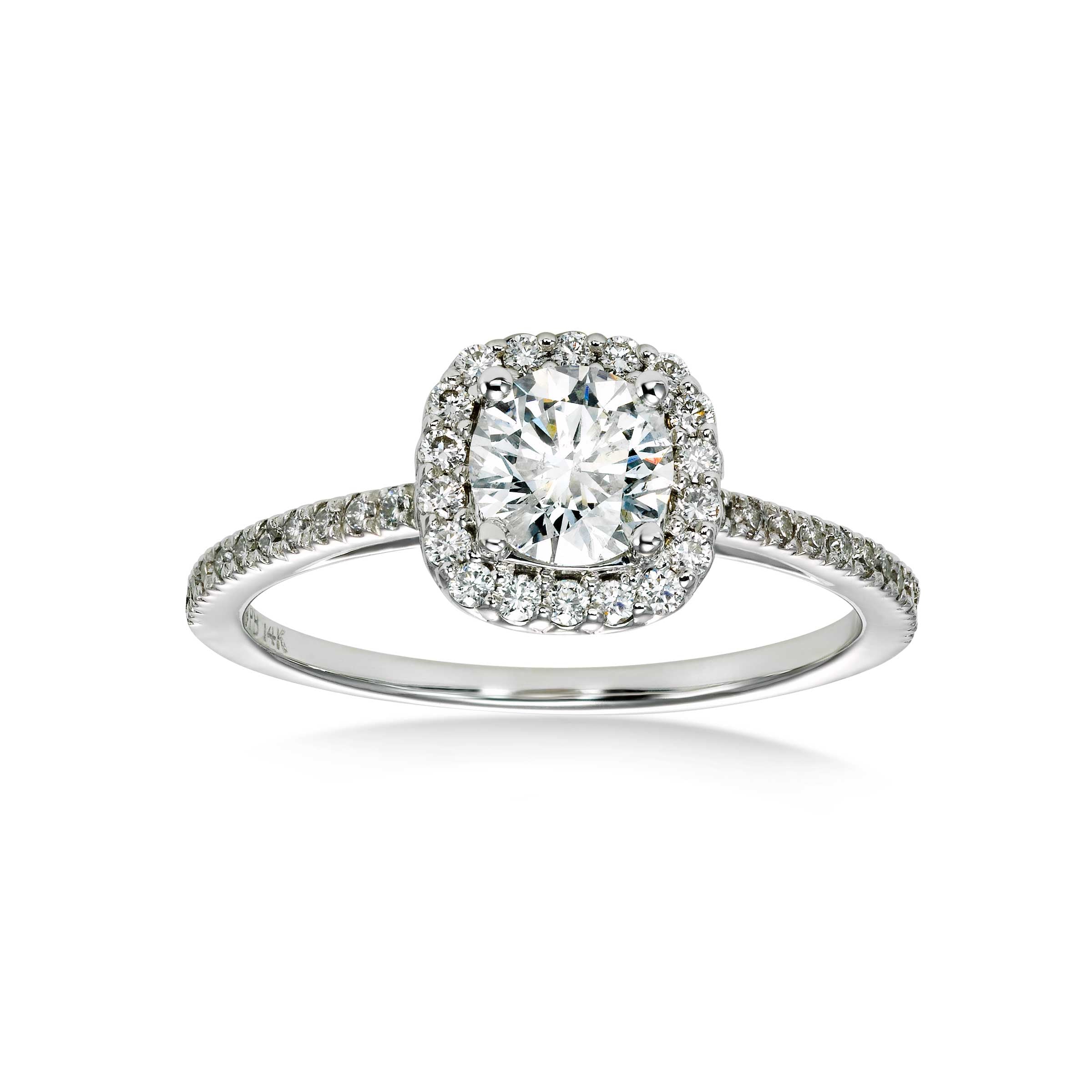 1 Carat Round Diamond Halo Engagement Ring | Barkev's