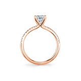 Ring Mounting by Sylvie for 1 Carat Center, 14K Rose Gold