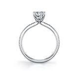 Ring Mounting by Sylvie for 1.50 Carats Center, 14K White Gold