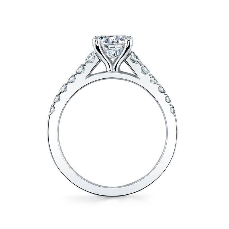 Four Prong Ring Mounting by Sylvie, 14K White Gold