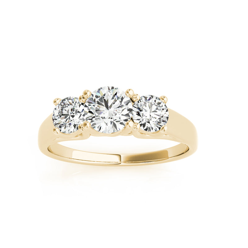 Three Stone Diamond Ring Mounting, 14K Yellow Gold