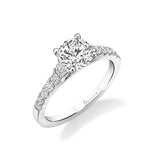 Round Diamond Engagement Ring, 1.00 Carats Center, 14K White Gold