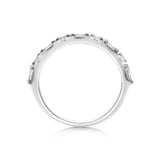 Baguette and Round Diamond Band, 14K White Gold