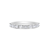Baguette and Round Diamond Band, 14K White Gold