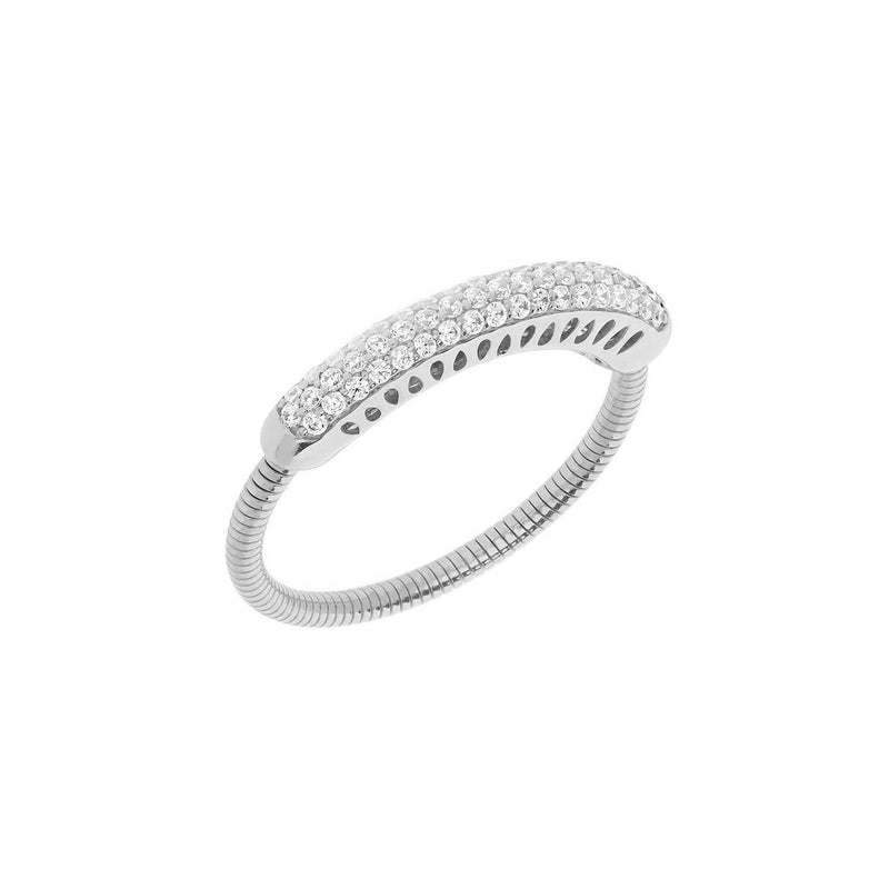 Pavé Diamond Expandable Ring, 14K White Gold