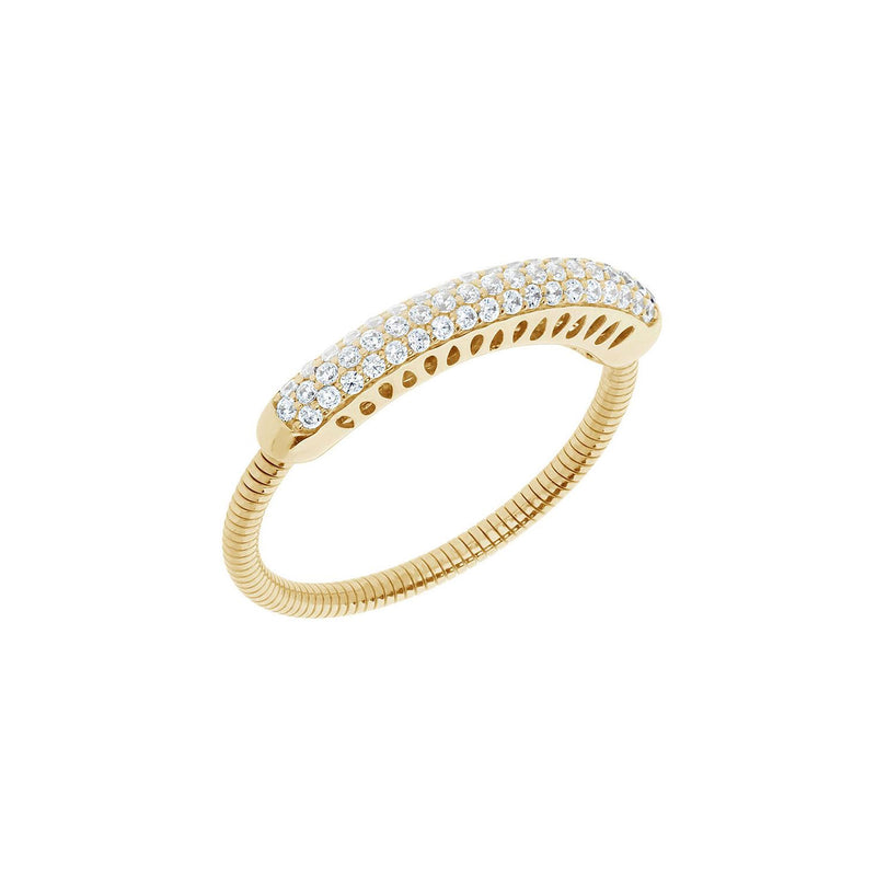 Pavé Diamond Expandable Ring, 14K Yellow Gold