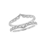 Open Design Milgrain Detail Diamond Ring, 14K White Gold