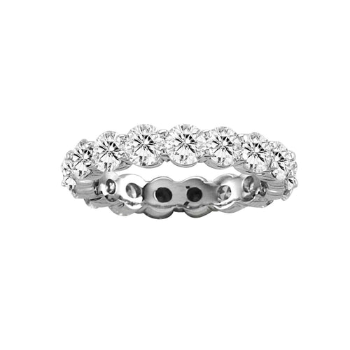 Shared Prong Diamond Eternity Band, 4 Carats Total, 14K White Gold