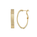 Oval Hoop Earrings, Yellow Gold Plated