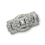 Deco Style Diamond Brooch, Platinum